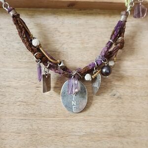 Handcrafted Multicolor Necklace with Silver Pendant